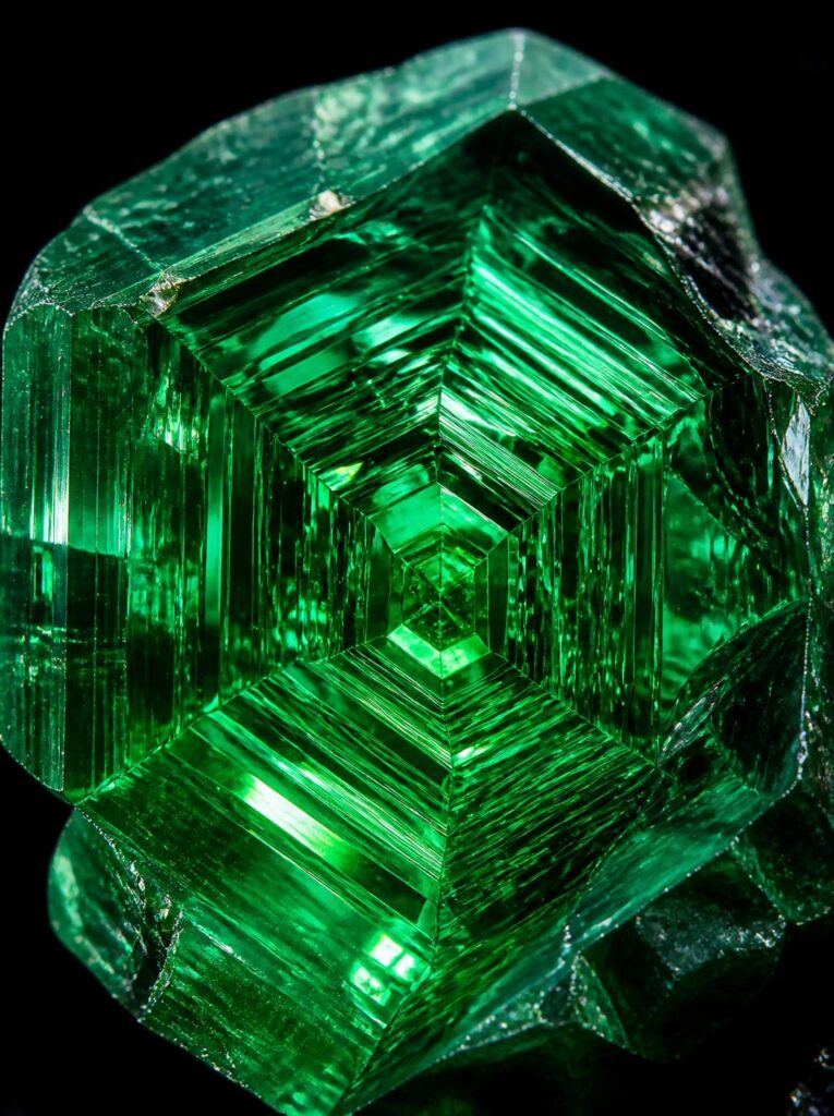 Pristine Internal Structure Of Emerald Crystal Showing Flawless Geometric Crystalline Formations Hexagonal Patterns And Pure Transparent Green Clarity From Within 765x1024